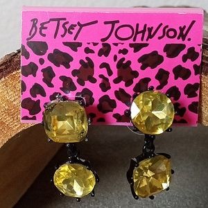 New Vintage BETSEY JOHNSON  Dark Shadows Collection Mismatched Crystal Earrings.